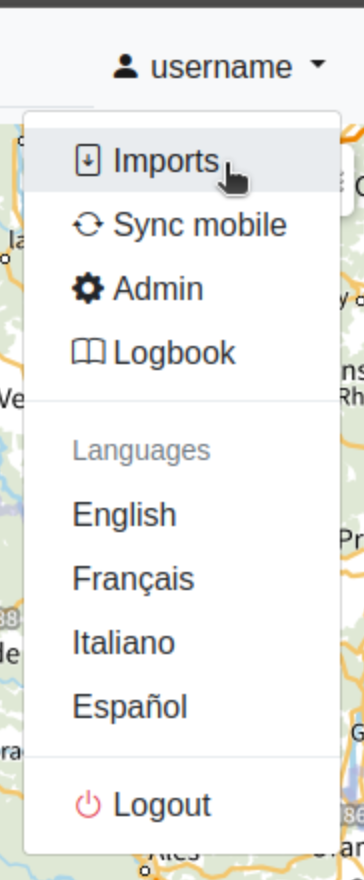 Accéder à l'interface d'import de Geotrek-admin